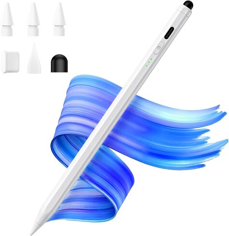 Hastraith Dual Tip Stylus Pen for iPad(2026-2018),13 Mins Fast Charge with Tilt Sensitivity and Palm Rejection for iPad 11/10/9/8/7/6th Gen,Air 7/6/5/4/3/M3/M2,Pro 13"/12.9"/11"/M4, Mini 7/6/5th,White in Kuwait