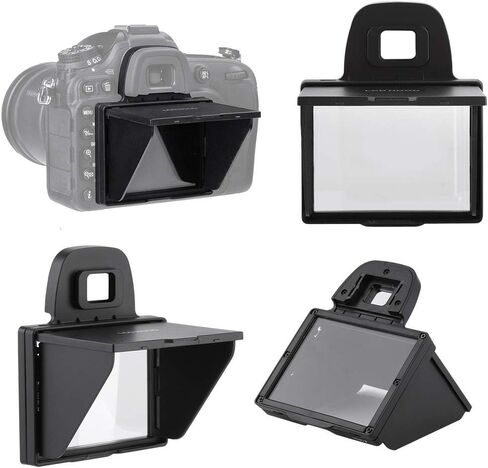 LCD Screen Protector, Foldable Sun Visor for /D7200, Scratch- Sun Visor for Outdoor , Plastic, Black in Kuwait
