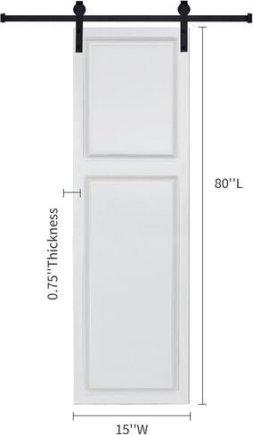 2-Panel Barn Door with Hardware Kit 15x80in MDF White in Kuwait