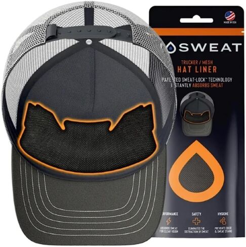 Trucker Hat Sweat Liner & Mesh Hat Sweat Guard Bands | Prevents Odor & Stains | Made in the USA - 3 | 6 | 12 | 25 Pack in Saudi Arabia