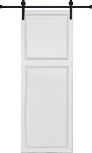 2-Panel Barn Sliding Door with Hardware Kit 30x84in MDF White in Kuwait