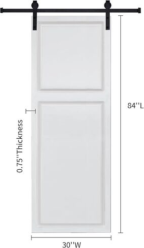2-Panel Barn Sliding Door with Hardware Kit 30x84in MDF White in Kuwait
