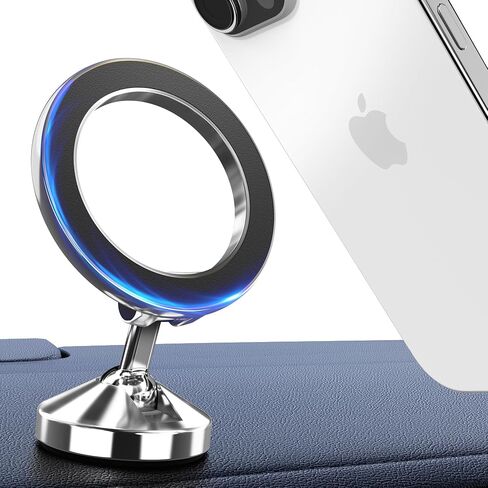 2024 Upgrade for MagSafe Car Mount Dashboard [360° Rotation All-Metal] [Strongest Magnets] Magnetic Phone Holder for Car Dash, HandsFree Car Phone Holder for iPhone 16 15 14 13 12 Pro Max Plus Mini in Kuwait