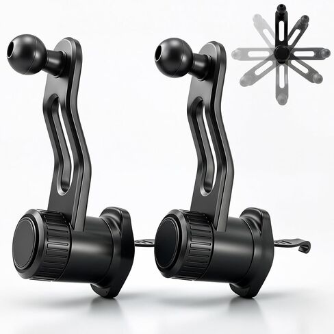 Universal Air Vent Clip for Car Mount [2 PACK] [Adjustable 360° Rotatable] [No-Blocking] Car Vent Clip Replacement with Swing Arm&Metal Hook&17mm Joint Ball for Most Car Phone Holder (Upgraded) in Kuwait
