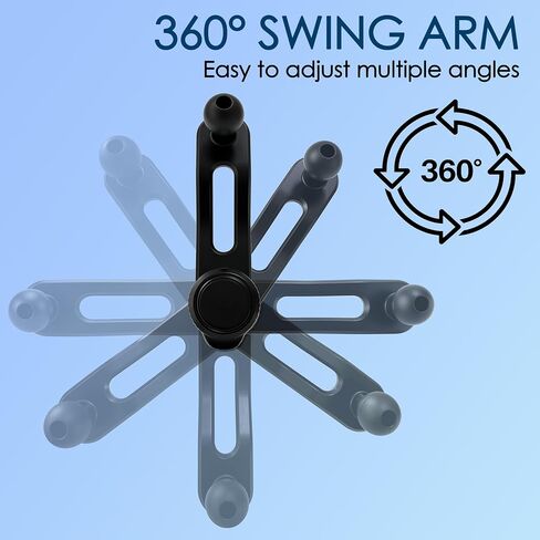 Universal Air Vent Clip for Car Mount [2 PACK] [Adjustable 360° Rotatable] [No-Blocking] Car Vent Clip Replacement with Swing Arm&Metal Hook&17mm Joint Ball for Most Car Phone Holder (Upgraded) in Kuwait