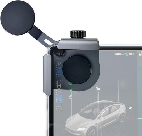 Magnetic Car Phone Holder for Tesla 3/Y/S/X Accessories Screen Phone Stand, for MagSafe Car Mount,Built-in 23 N55 Magnets,Adjustable Clamp Aluminum Alloy Hands-Free Mount Fit for All Phones in Kuwait