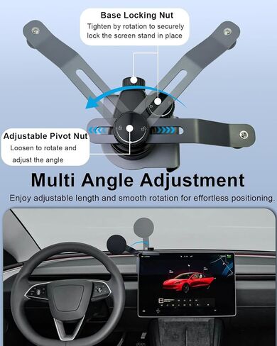 Magnetic Car Phone Holder for Tesla 3/Y/S/X Accessories Screen Phone Stand, for MagSafe Car Mount,Built-in 23 N55 Magnets,Adjustable Clamp Aluminum Alloy Hands-Free Mount Fit for All Phones in Kuwait