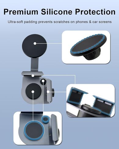 Magnetic Car Phone Holder for Tesla 3/Y/S/X Accessories Screen Phone Stand, for MagSafe Car Mount,Built-in 23 N55 Magnets,Adjustable Clamp Aluminum Alloy Hands-Free Mount Fit for All Phones in Kuwait
