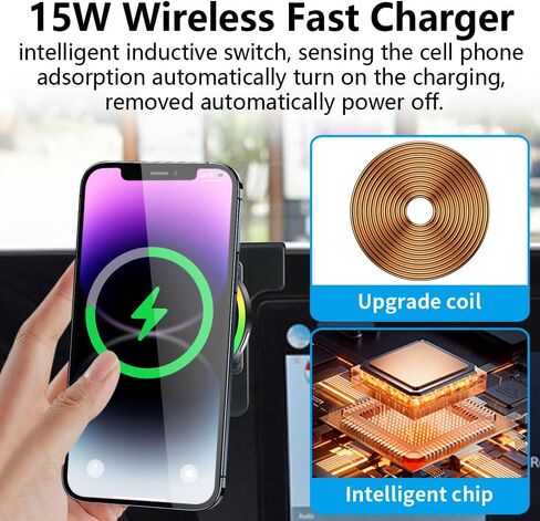 Car Magnetic Phone Mount for Hyundai Palisade 2020 2021 2022 2023 2024 2025 Auto Interior Accessories Best Cellphone Holder Fast 15W Wireless Charger Cell Phones Charging Screen Stand Accessory in Kuwait