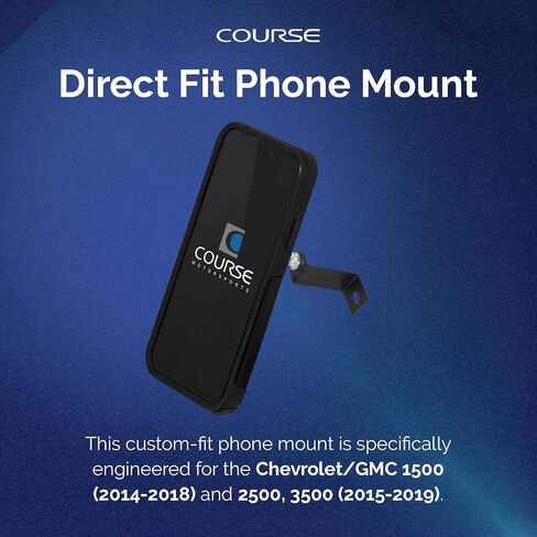 Course Motorsports DirectFit Magnetic Phone Mount | MagSafe Compatible Magnetic Mount | Custom Fit in-Dash Phone Mount | Compatible with Chevrolet/GMC 1500 (2014–2018) & 2500/3500 (2015–2019) in Kuwait
