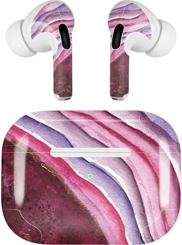 Skinit Decal Audio Skin Compatible with AirPods Pro 2nd Gen - Orange Watercolor Geode Design in Kuwait