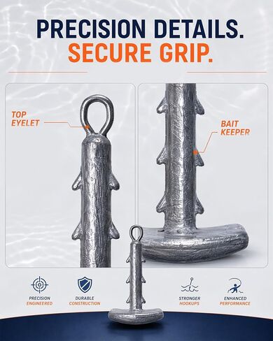 Urchin Bait Anchor Shaped Sinker with Line Eyelet, Anti-Slip Locking Hook in Kuwait