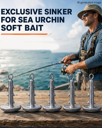 Urchin Bait Anchor Shaped Sinker with Line Eyelet, Anti-Slip Locking Hook in Kuwait