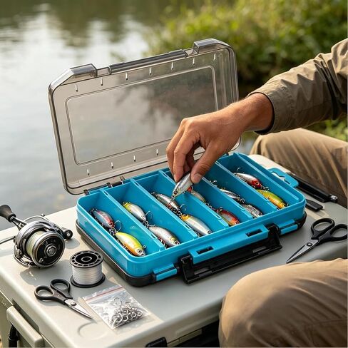 Blue Fishing Tackle Organizer 55x43x16 Inch Lure Storage for Anglers in Kuwait