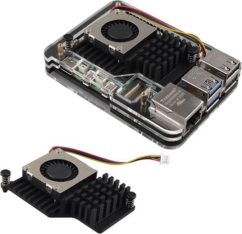 ZDE 5 Layers Acrylic Case with Active Cooler Fan for Raspberry Pi 5 4GB/8GB in Kuwait