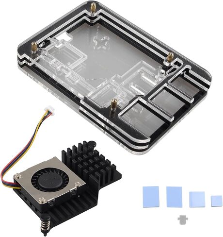 ZDE 5 Layers Acrylic Case with Active Cooler Fan for Raspberry Pi 5 4GB/8GB in Kuwait