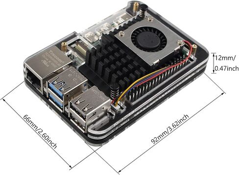 ZDE 5 Layers Acrylic Case with Active Cooler Fan for Raspberry Pi 5 4GB/8GB in Kuwait