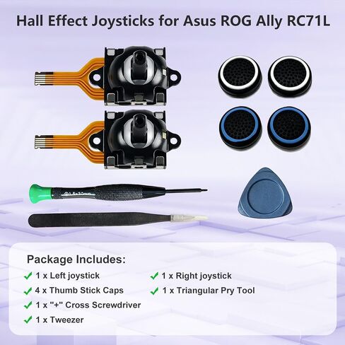 Gevanmies 2 Pack Hall Effect Joystick Replacements for ROG Ally RC71L Handheld Console in Kuwait