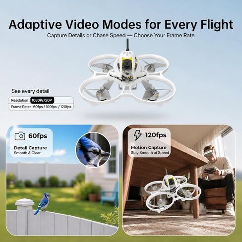 CADDXFPV Curve Micro 16 1S White FPV Whoop Drone, ELRS, 1080p 120fps, 500mW in Kuwait