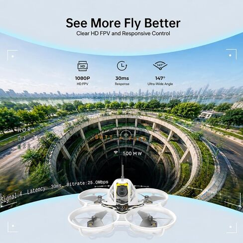 CADDXFPV Curve Micro 16 1S White FPV Whoop Drone, ELRS, 1080p 120fps, 500mW in Kuwait