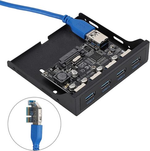 Pissente PCIE to 4xUSB 3.0 Floppy Bay Adapter Card, Chip in Kuwait