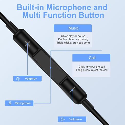 3.5mm Jack Plug Earphones Wired Headphones Earbuds, Ear Buds Head Phones in Kuwait