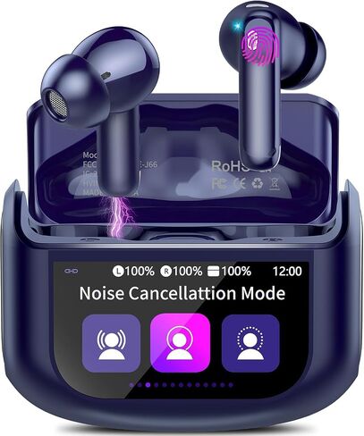 Wireless Earbuds, AI Translation Earbuds Real Time Touch Screen, Dark Blue in Kuwait