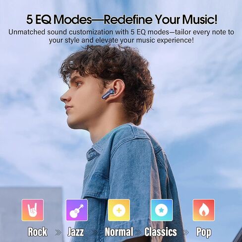 Wireless Earbuds, AI Translation Earbuds Real Time Touch Screen, Dark Blue in Kuwait