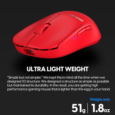 Pulsar Gaming Gears X2 v2 Wireless Gaming Mouse, Mini, Red in Kuwait