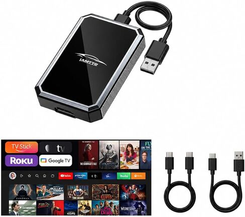 LAMTTO 2-in-1 Wireless CarPlay Adapter, HD Media Port for TV Stick/Console in Kuwait