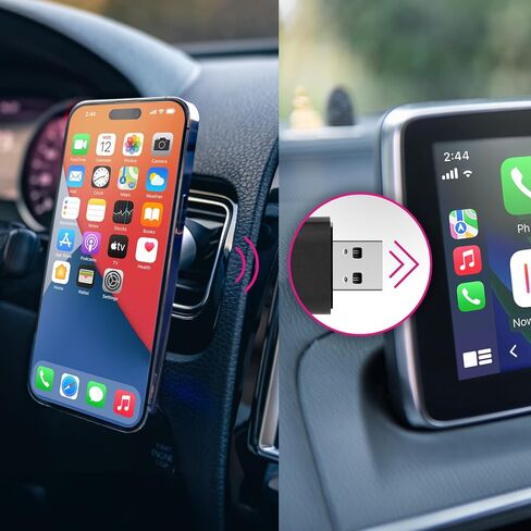 Combo Mini Wireless Carplay & AndroidAuto Adapter, Convert Wired to Wireless, Plug & Play - AWCGN01F in Kuwait