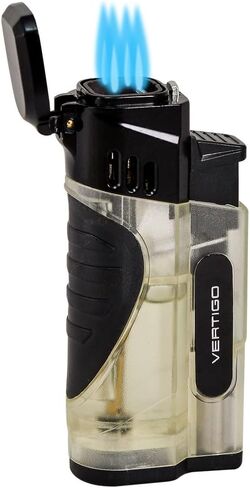 Vertigo Stinger Quad Torch Lighter w/Cigar Punch (Clear) in Kuwait