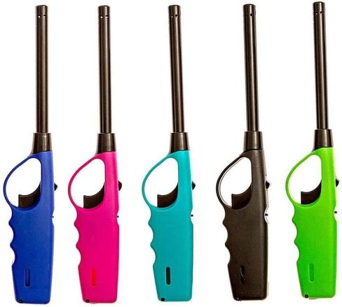 Best Brands USA Long Lighters Pack, 5 Pack of Butane Refillable Fire Lighters, Ideal as Multipurpose Utility Lighters BBQ Lighters Grill Lighters Kitchen Lighters,Multilor,Large in Kuwait