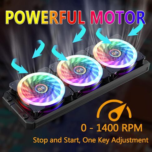 DS 120MM Ring RGB Case Fans with Controller for PC Cases, Computer Case ATX Full Tower, Middle Tower (LED Fans 3PACK Kit, 2PACK LED Strip, 1st GEN Hub Box, A Series) in Kuwait