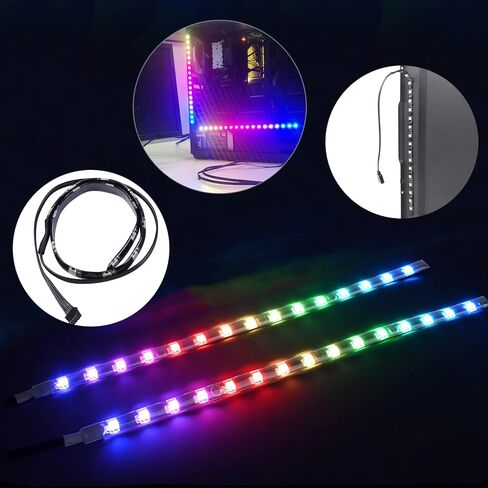 DS 120MM Ring RGB Case Fans with Controller for PC Cases, Computer Case ATX Full Tower, Middle Tower (LED Fans 3PACK Kit, 2PACK LED Strip, 1st GEN Hub Box, A Series) in Kuwait