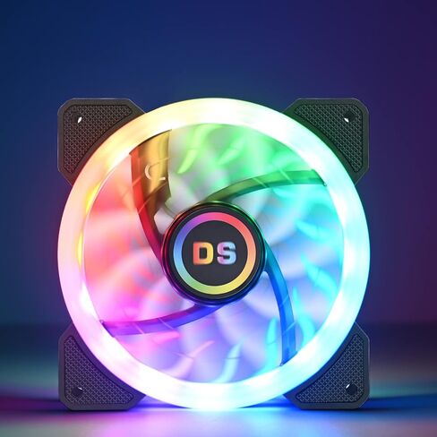 DS 120MM Ring RGB Case Fans with Controller for PC Cases, Computer Case ATX Full Tower, Middle Tower (LED Fans 3PACK Kit, 2PACK LED Strip, 1st GEN Hub Box, A Series) in Kuwait