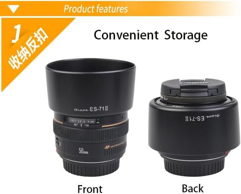 BIZOE ES-71Ⅱ Camera Lens Hood Intended for Canon EF 50mm f/1.4 USM Lens Thread Φ58mm in Kuwait