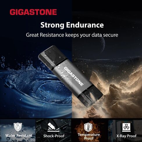 GIGASTONE 512GB Dual USB Flash Drive 2-Pack, USB 3.2 Gen 1, 2-in-1 USB C+A, Speed Up to 100MB/s, Head Cap Design Thumb Drive, Plug & Play for Smartphone/PC/Mac/TV/Car Audio, USB 2.0/3.0/3.1 Compatible in Kuwait