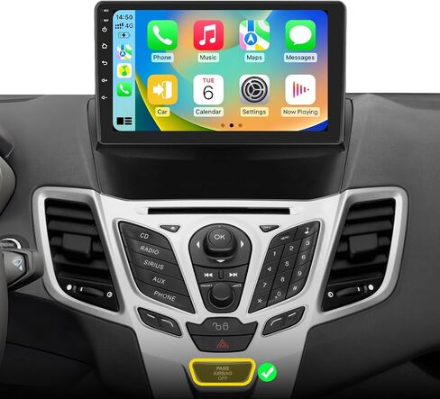 Android 14 Car Radio Stereo for Ford Fiesta (2009-2016), 2+64GB GPS Navigation Head Unit 9 inch 1280 * 720 Touchscreen with Carplay/Android Auto Bluetooth DSP SWC TPMS WiFi USB in Kuwait