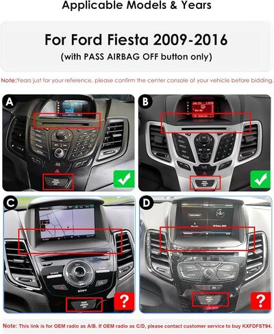 Android 14 Car Radio Stereo for Ford Fiesta (2009-2016), 2+64GB GPS Navigation Head Unit 9 inch 1280 * 720 Touchscreen with Carplay/Android Auto Bluetooth DSP SWC TPMS WiFi USB in Kuwait