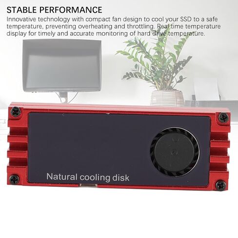 Bewinner NVMe M.2 SSD Cooler with Temperature Display, M.2 Heatsink with Fan for 2280 SSD, HighDensity Aluminum Heatsink for Enhanced Cooling & Overheat Protection (Red) in Kuwait
