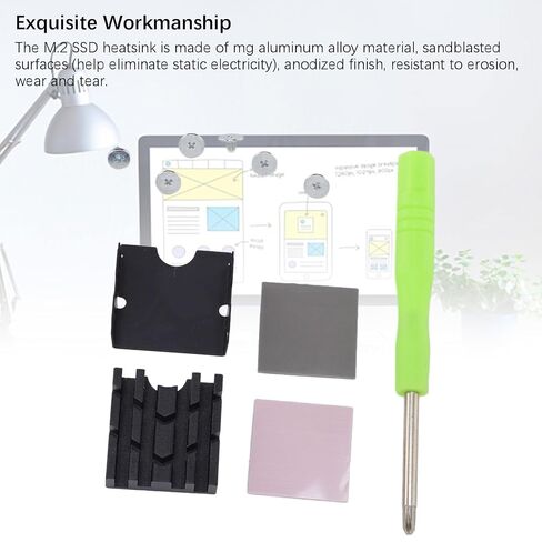 M.2 2230 SSD Heatsink PC M.2 PCIE NVME SSD Double Sided Heat Sink Cooler with Thermal Silicone Pad for Computer in Kuwait