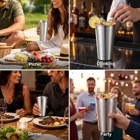 8 Pack 24 oz Stainless Steel Pint Cup in Kuwait