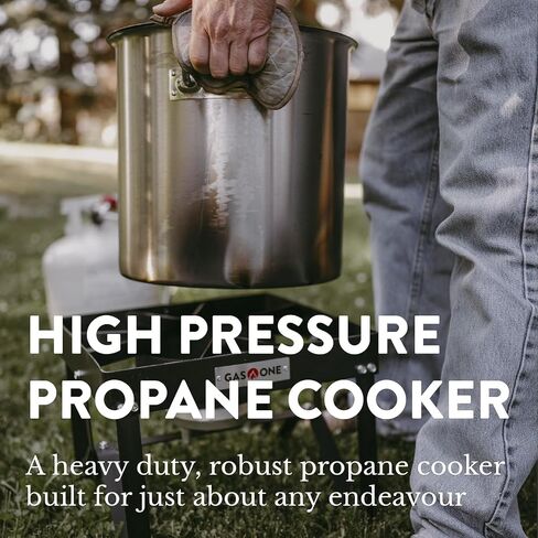 GasOne B-5200KA Outdoor Cooker with High Pressure Steel Braided Hose Propane Burner Camp Stove in Kuwait