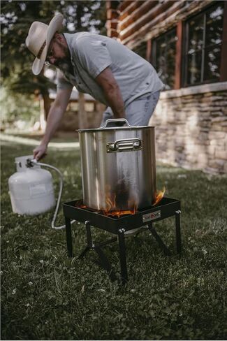 GasOne B-5200KA Outdoor Cooker with High Pressure Steel Braided Hose Propane Burner Camp Stove in Kuwait