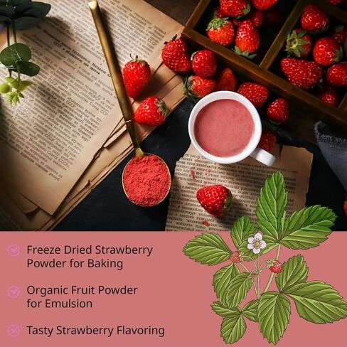 Organic Freeze-Dried Strawberry Powder, 100% Fruit, 7.05 oz in Kuwait