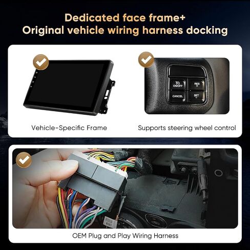 Car Radio Stereo for Jeep Wrangler JK 2007 2008 2009 2010 2011 2012 2013 2014 2015 2016 2017 2018, 10" Android Head Unit, Wireless CarPlay, Android Auto, GPS, Bluetooth, SWC, Backup Camera in Kuwait