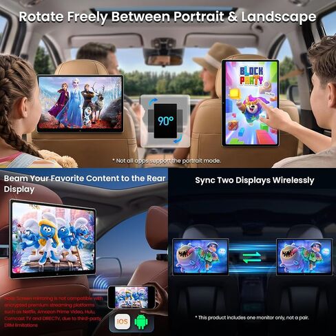 XTRONS 14" Android 13 Headrest Monitor Snapdragon 662 4GB 64GB HDMI for Car in Kuwait