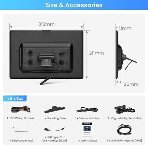 XTRONS 14" Android 13 Headrest Monitor Snapdragon 662 4GB 64GB HDMI for Car in Kuwait