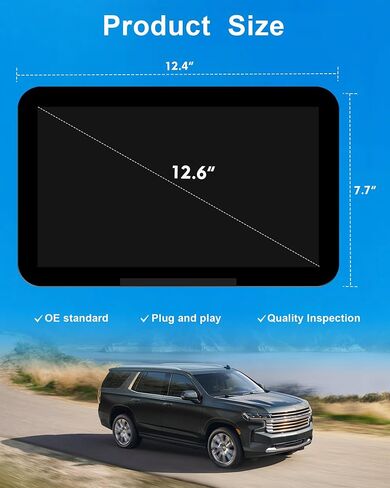 85100044 12.6" OEM Headrest Touch Screen LCD Display Replacement for 2021-2024 Cadillac Escalade, 2021-2023 GMC Yukon XL Chevy Suburban Tahoe, Rear Seat Entertainment TV DVD Monitor 84824745 86786028 in Kuwait